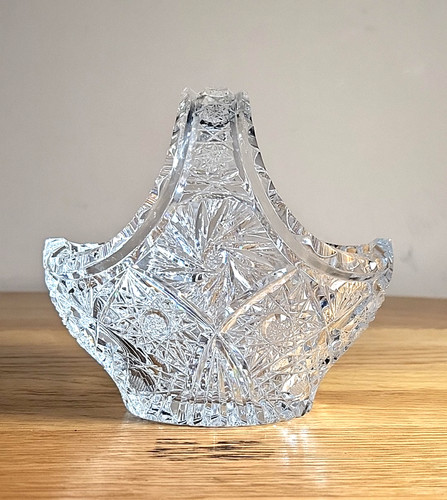 Glass basket bowl handle cut - bowl,
