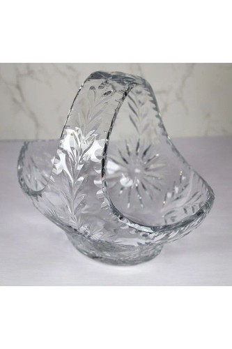 Crystal basket 23cm vintage - crystal,