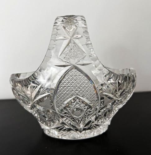 Clear cut crystal - glass, oval