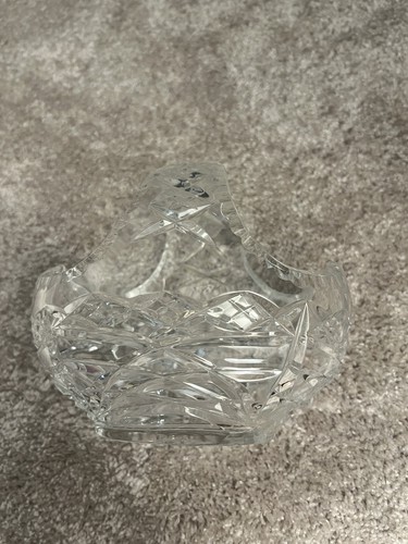 Vintage cut crystal basket - crystal,