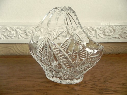 Vintage crystal basket bon - vintage,