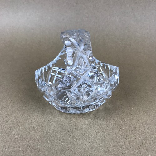 Vintage cut crystal basket - vintage,