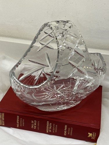 Vintage bohemia crystal basket - crystal,