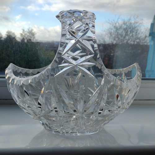 Vintage crystal basket large - crystal,