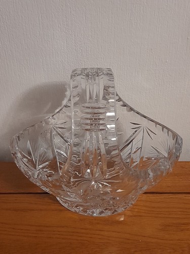 Cut crystal glass basket - cut,