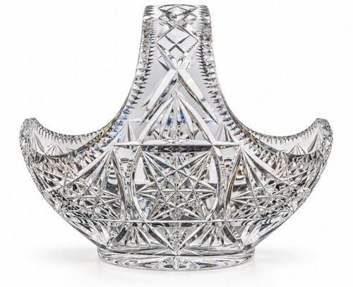 Large heavy cut crystal glass - heavy,