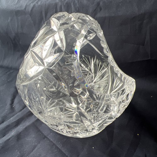 Cut glass lead crystal basket - cut,