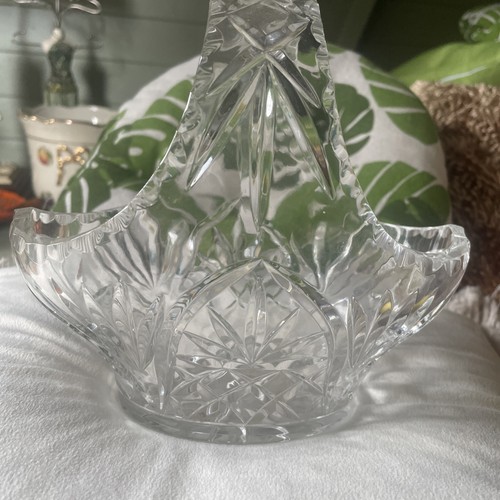 Vtg clear lead cut glass - cut,