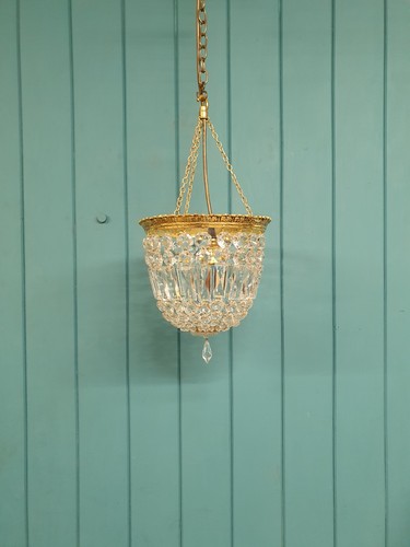 Antique crystal basket - antique,