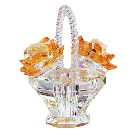Flower basket crystal ornament - flower,