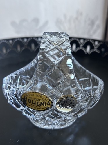 Bohemian cut crystal basket - bohemian,